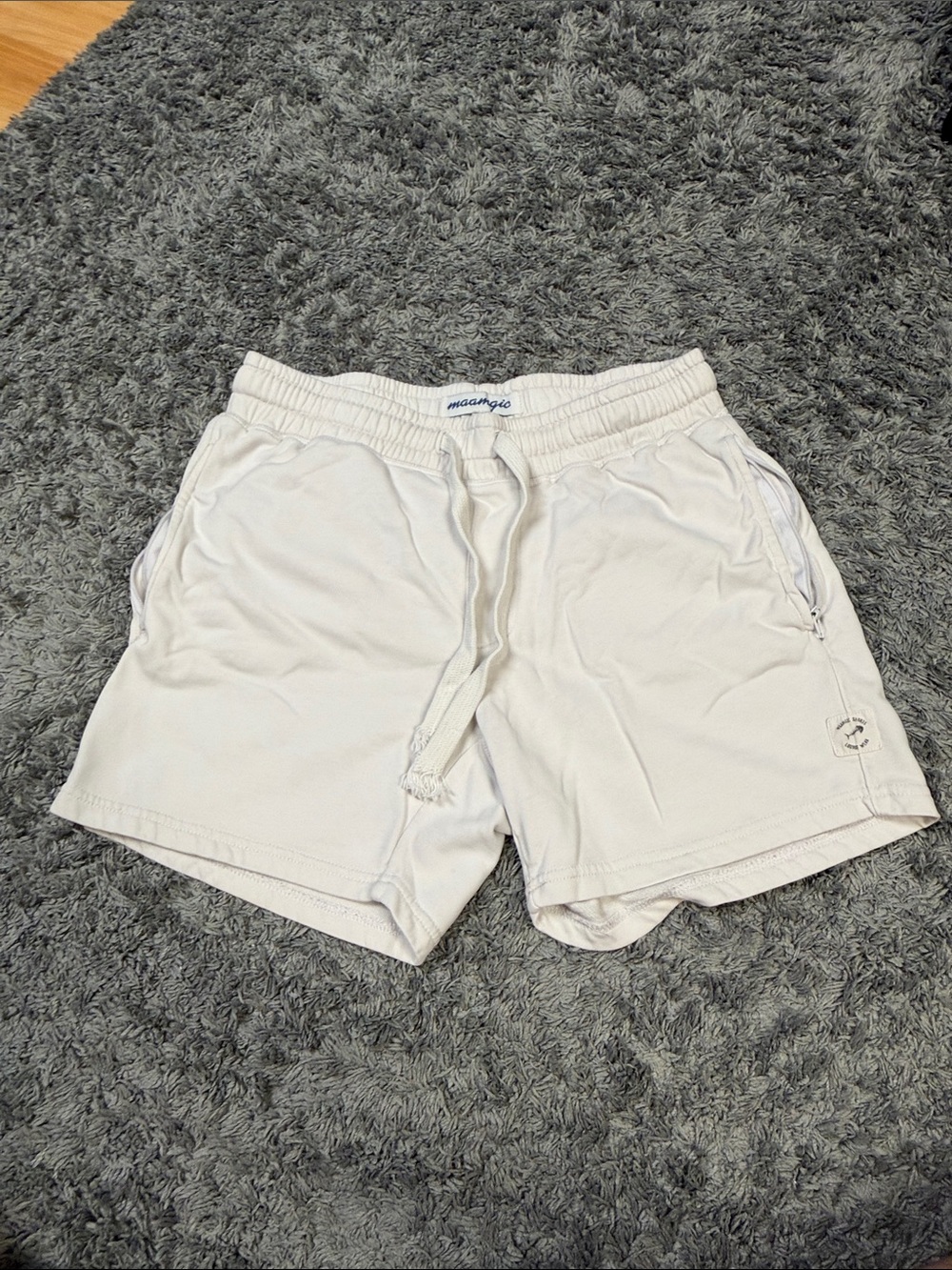 Men's White Athletic Drawstring Shorts by macarrgio